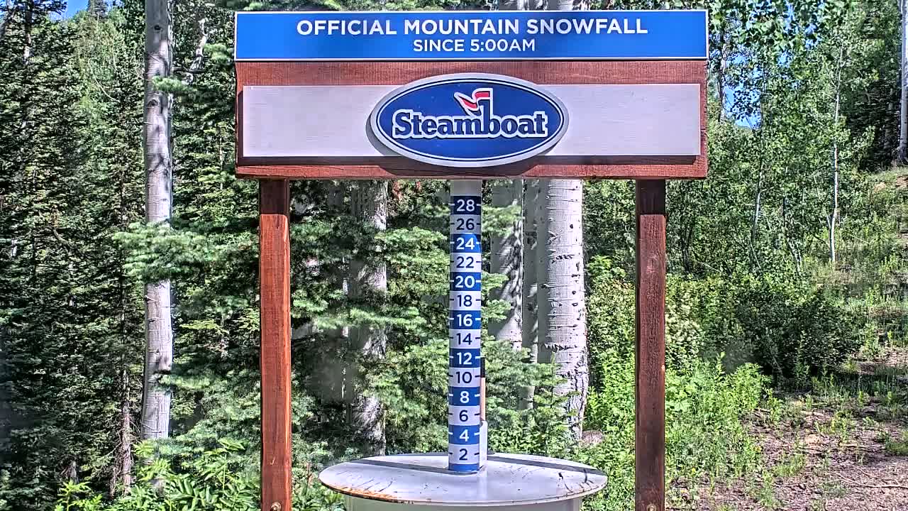 Steamboat Springs Mid-Mountain Snow Stake Live Cam - Steamboat Springs, Routt County, Colorado, USA