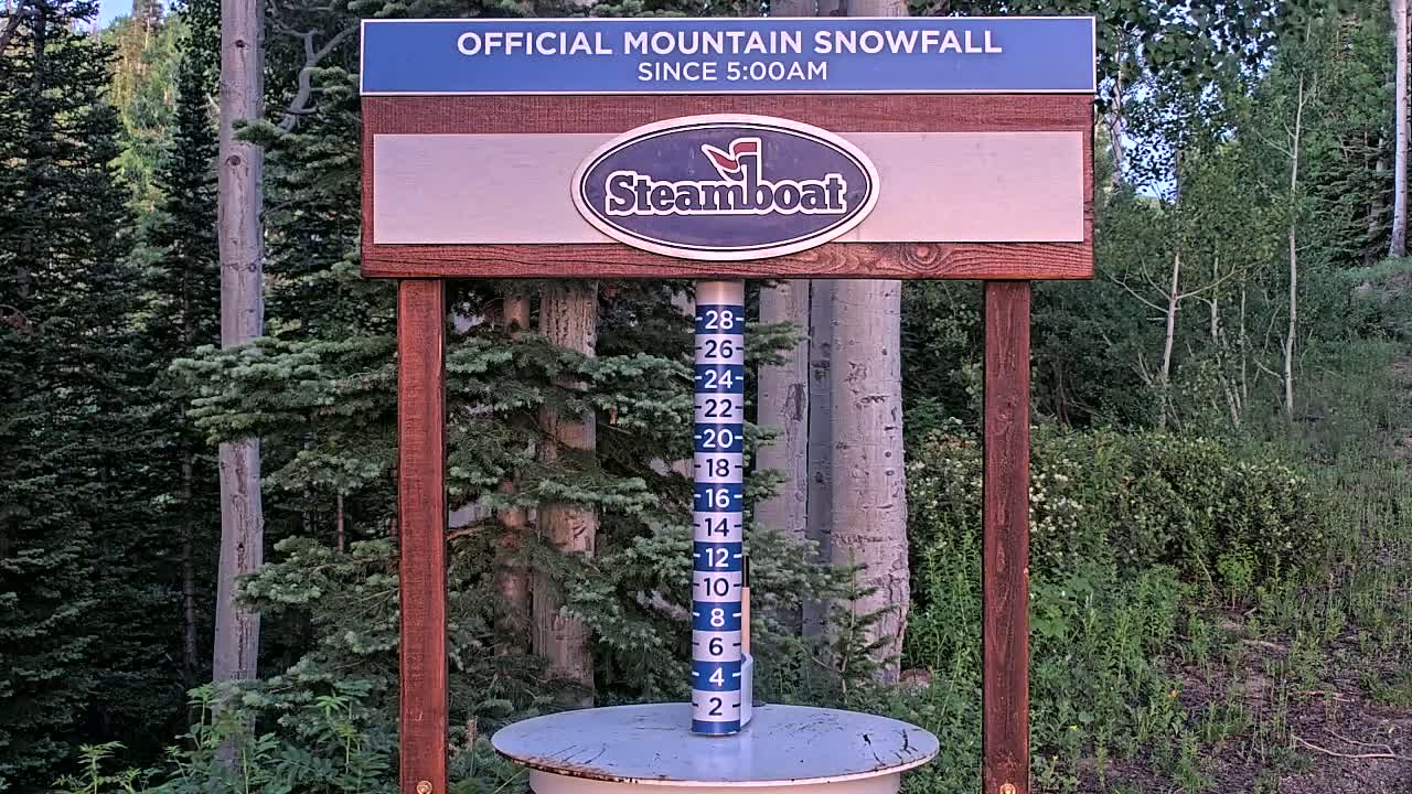 Steamboat Springs Mid-Mountain Snow Stake Live Cam - Steamboat Springs, Routt County, Colorado, USA