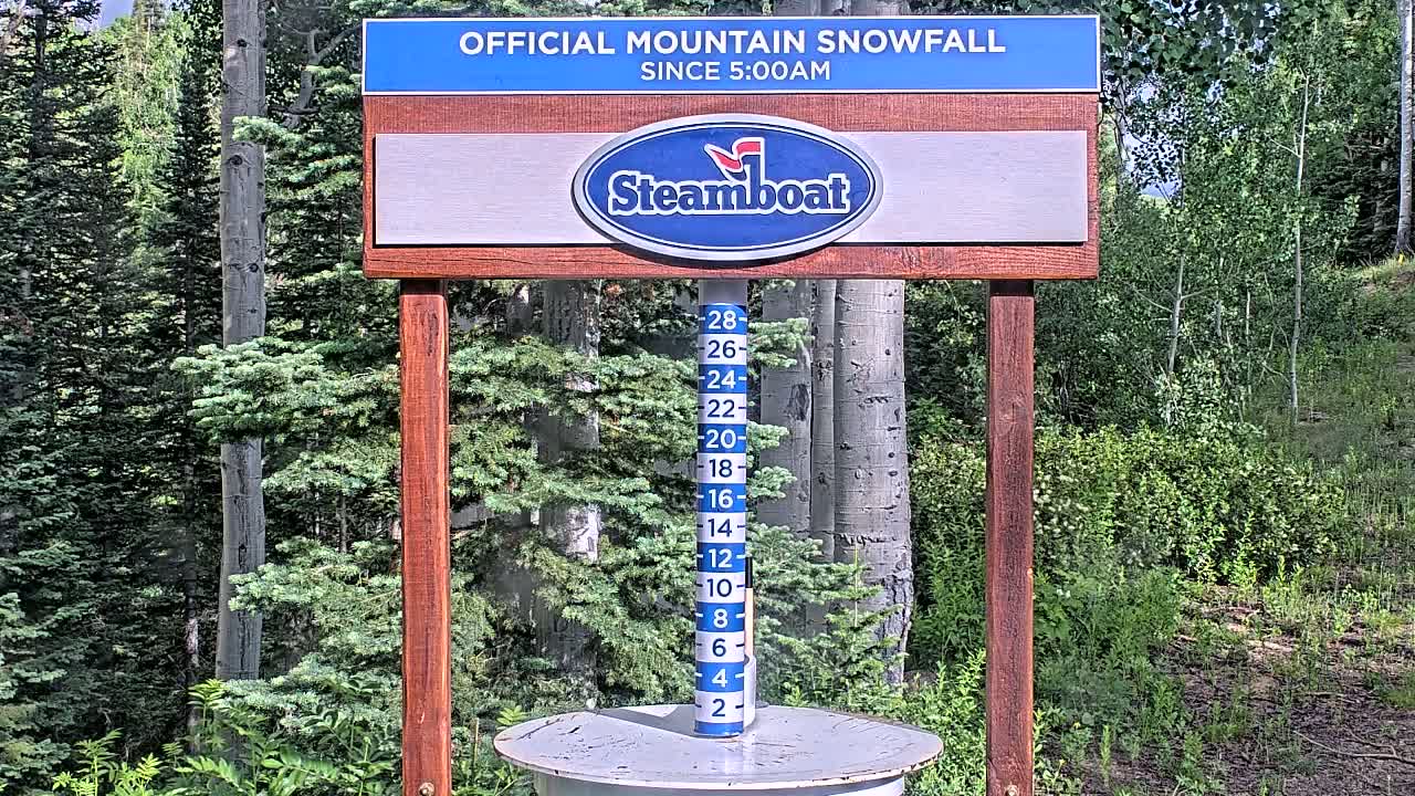 Steamboat Springs Mid-Mountain Snow Stake Live Cam - Steamboat Springs, Routt County, Colorado, USA