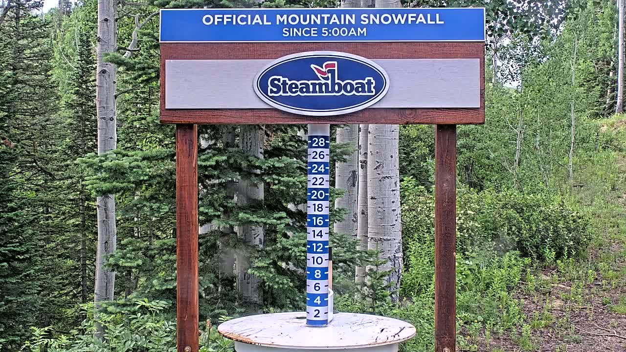 Steamboat Springs Mid-Mountain Snow Stake Live Cam - Steamboat Springs, Routt County, Colorado, USA