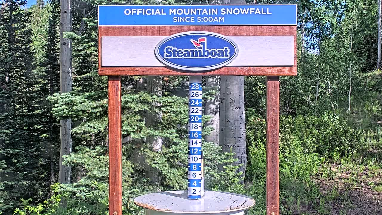 Steamboat Springs Mid-Mountain Snow Stake Live Cam - Steamboat Springs, Routt County, Colorado, USA