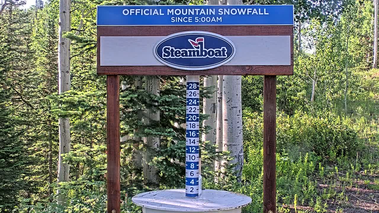 Steamboat Springs Mid-Mountain Snow Stake Live Cam - Steamboat Springs, Routt County, Colorado, USA