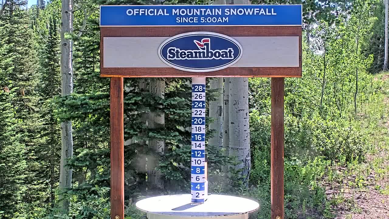Steamboat Springs Mid-Mountain Snow Stake Live Cam - Steamboat Springs, Routt County, Colorado, USA