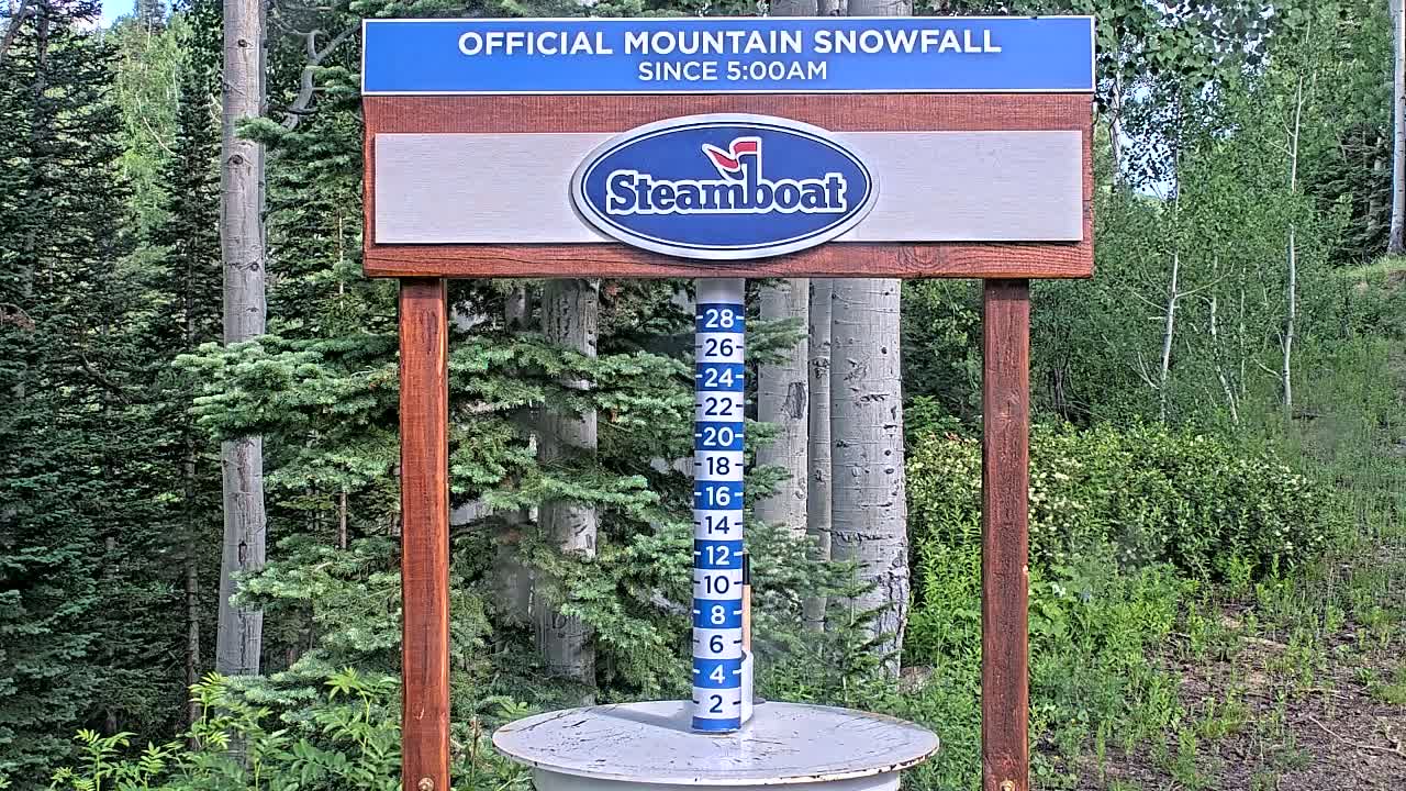 Steamboat Springs Mid-Mountain Snow Stake Live Cam - Steamboat Springs, Routt County, Colorado, USA