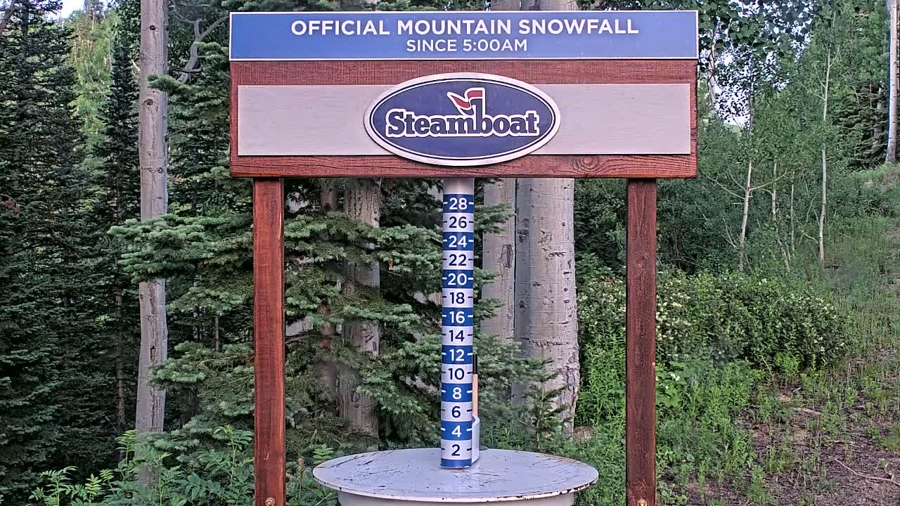 Steamboat Springs Mid-Mountain Snow Stake Live Cam - Steamboat Springs, Routt County, Colorado, USA
