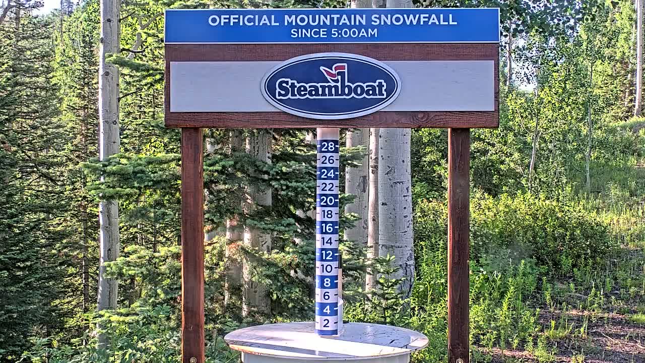 Steamboat Springs Mid-Mountain Snow Stake Live Cam - Steamboat Springs, Routt County, Colorado, USA