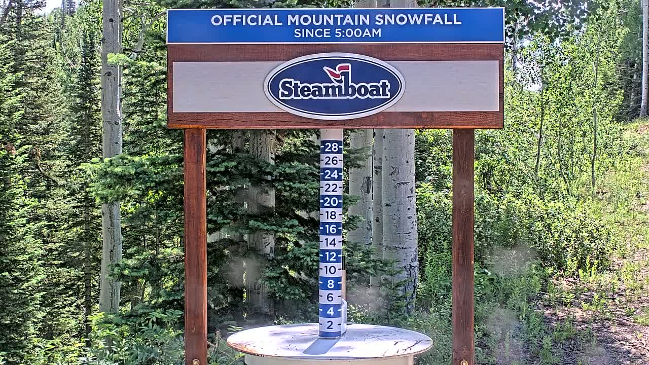 Steamboat Springs Mid-Mountain Snow Stake Live Cam - Steamboat Springs, Routt County, Colorado, USA