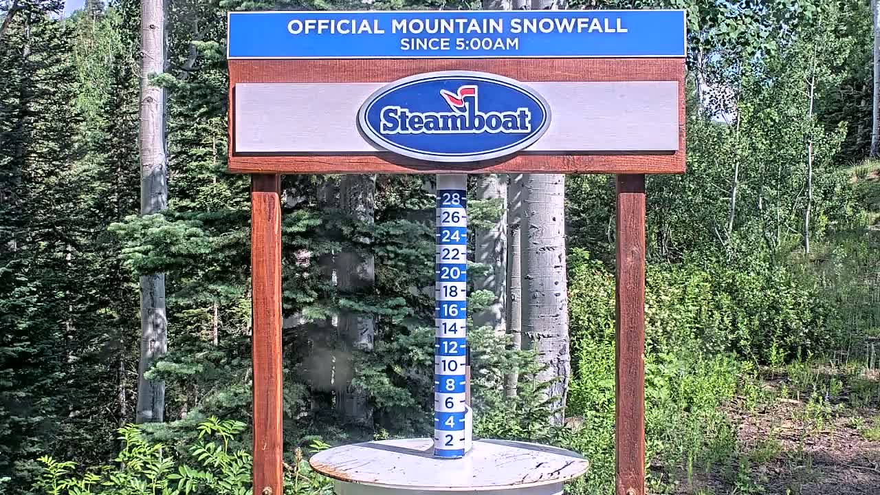 Steamboat Springs Mid-Mountain Snow Stake Live Cam - Steamboat Springs, Routt County, Colorado, USA