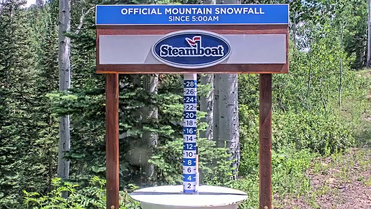 Steamboat Springs Mid-Mountain Snow Stake Live Cam - Steamboat Springs, Routt County, Colorado, USA