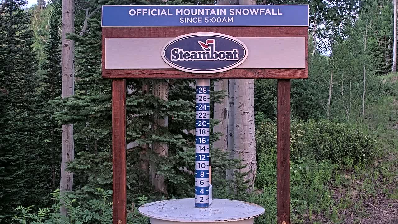 Steamboat Springs Mid-Mountain Snow Stake Live Cam - Steamboat Springs, Routt County, Colorado, USA