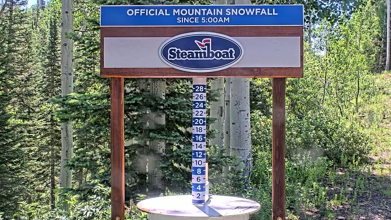 Steamboat Springs Mid-Mountain Snow Stake Live Cam - Steamboat Springs, Routt County, Colorado, USA