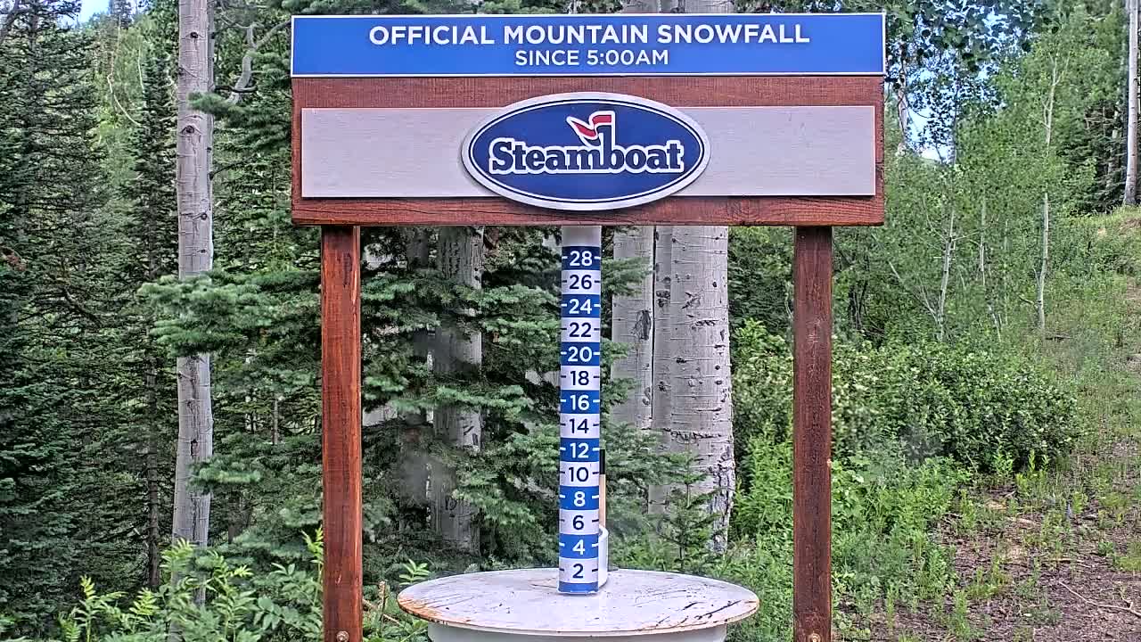 Steamboat Springs Mid-Mountain Snow Stake Live Cam - Steamboat Springs, Routt County, Colorado, USA