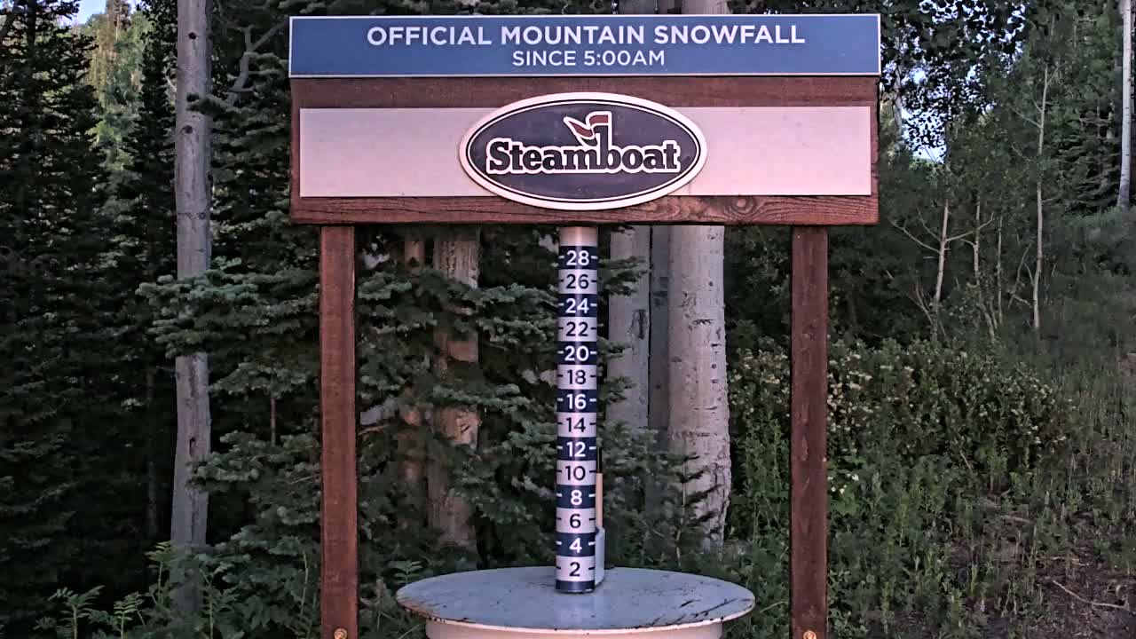 Steamboat Springs Mid-Mountain Snow Stake Live Cam - Steamboat Springs, Routt County, Colorado, USA