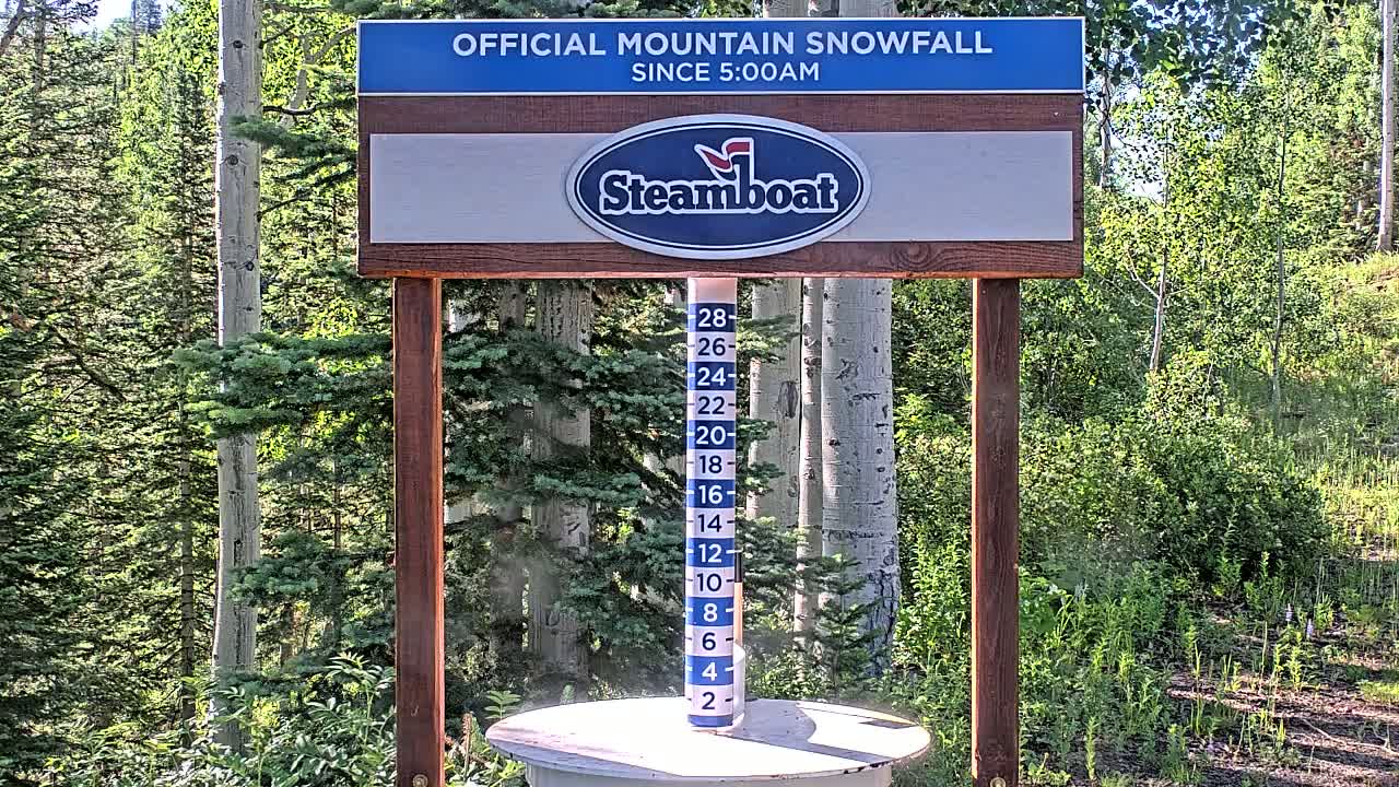 Steamboat Springs Mid-Mountain Snow Stake Live Cam - Steamboat Springs, Routt County, Colorado, USA