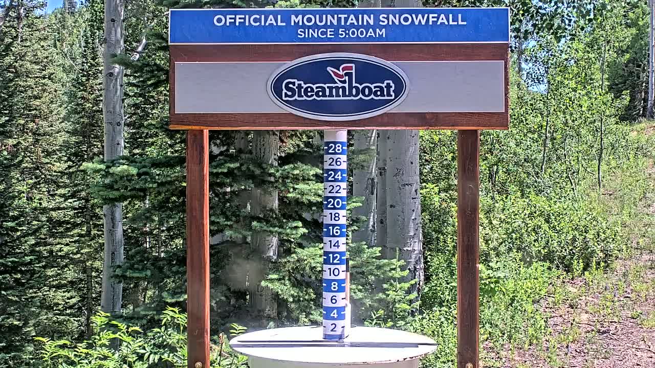 Steamboat Springs Mid-Mountain Snow Stake Live Cam - Steamboat Springs, Routt County, Colorado, USA