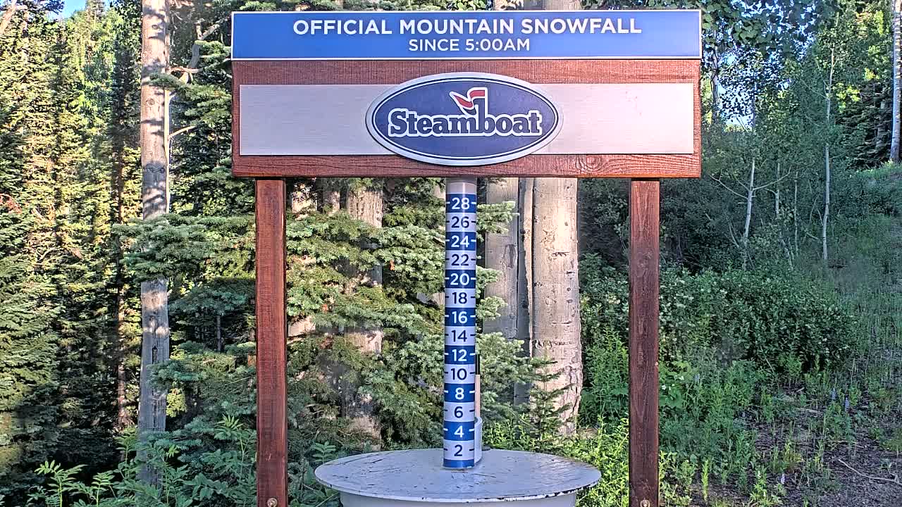 Steamboat Springs Mid-Mountain Snow Stake Live Cam - Steamboat Springs, Routt County, Colorado, USA