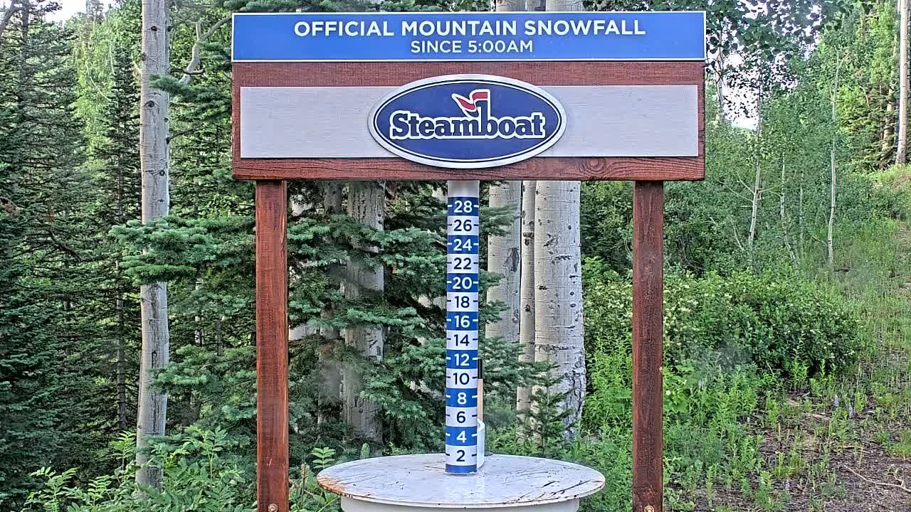 Steamboat Springs Mid-Mountain Snow Stake Live Cam - Steamboat Springs, Routt County, Colorado, USA