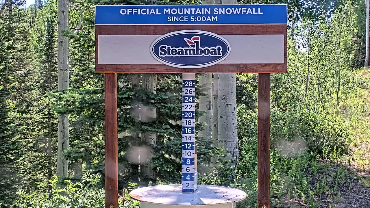 Steamboat Springs Mid-Mountain Snow Stake Live Cam - Steamboat Springs, Routt County, Colorado, USA
