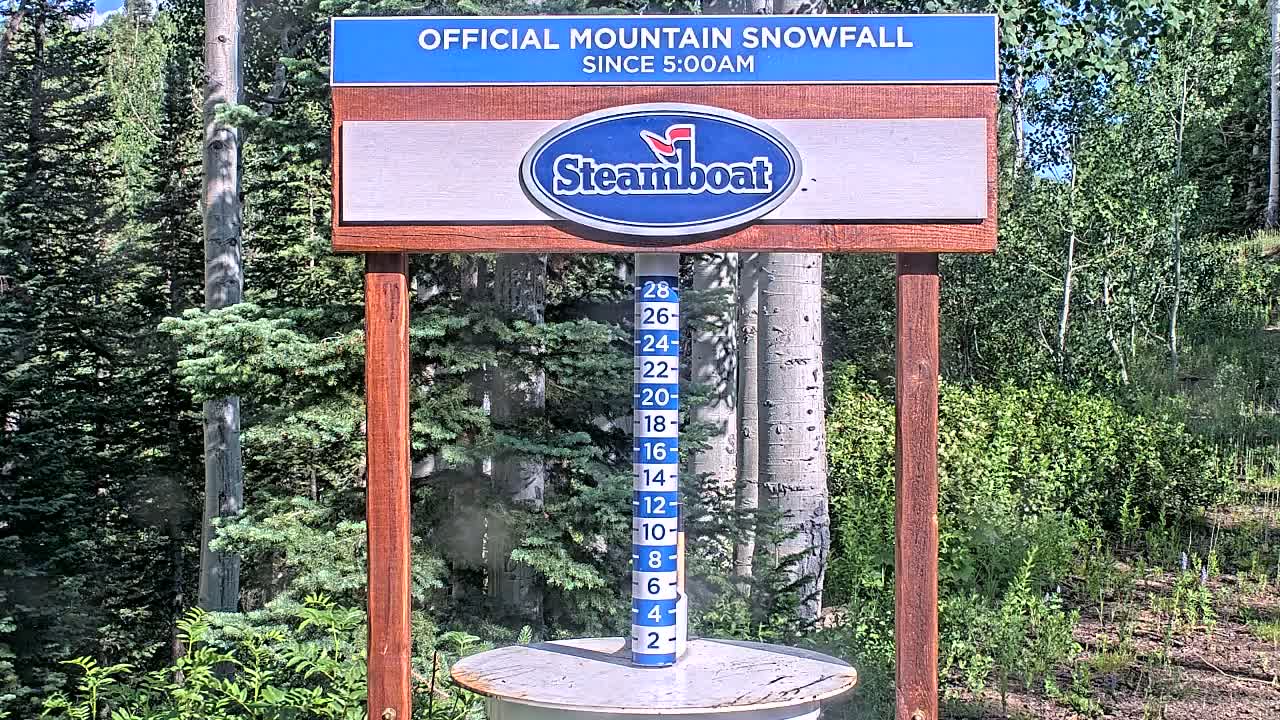 Steamboat Springs Mid-Mountain Snow Stake Live Cam - Steamboat Springs, Routt County, Colorado, USA