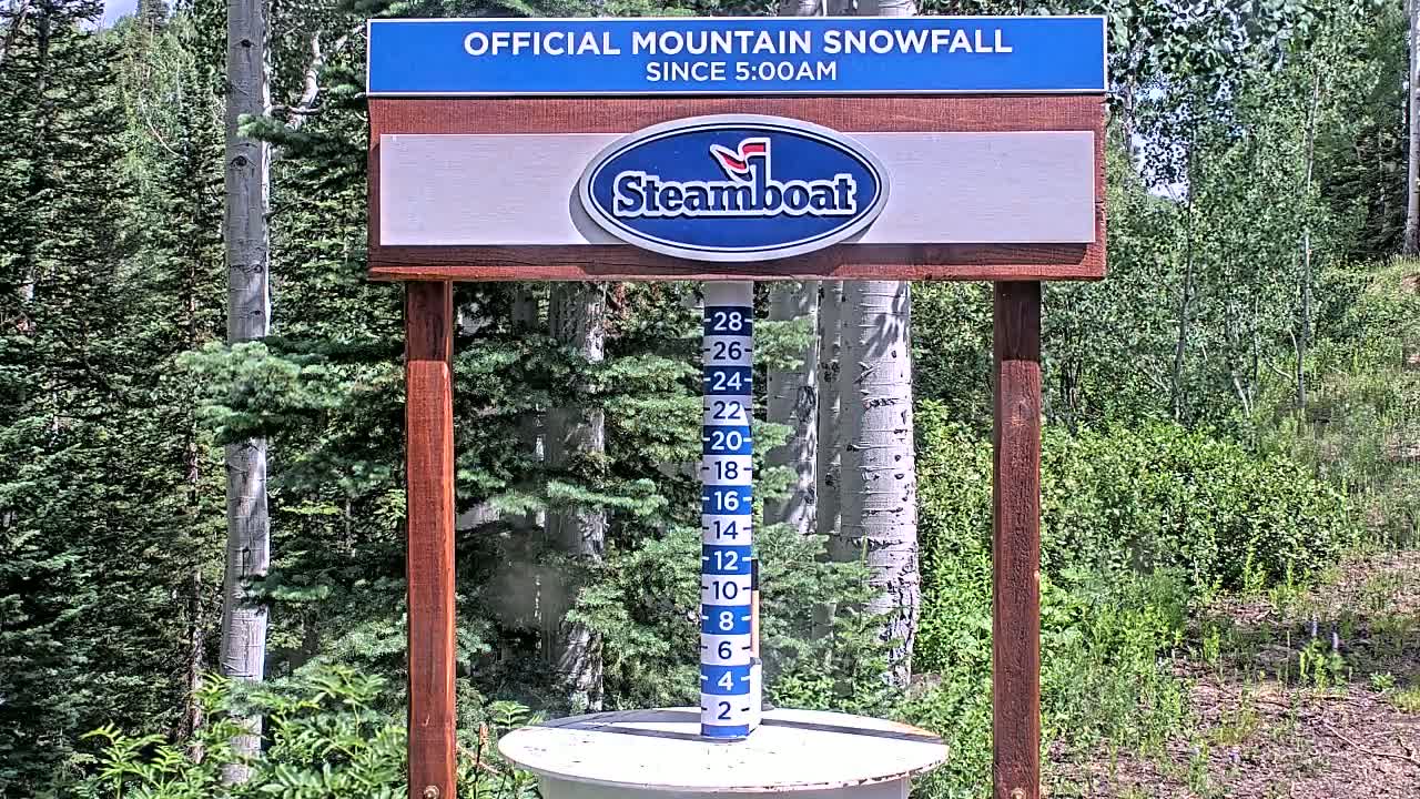 Steamboat Springs Mid-Mountain Snow Stake Live Cam - Steamboat Springs, Routt County, Colorado, USA