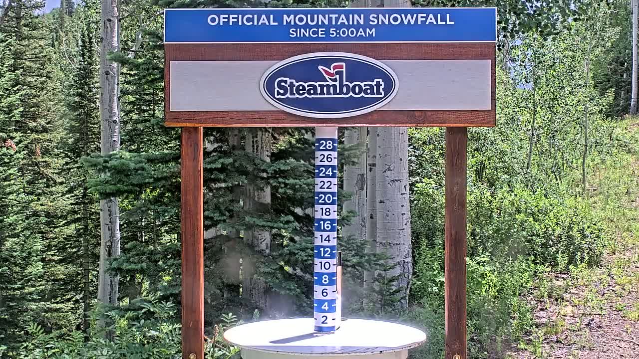 Steamboat Springs Mid-Mountain Snow Stake Live Cam - Steamboat Springs, Routt County, Colorado, USA