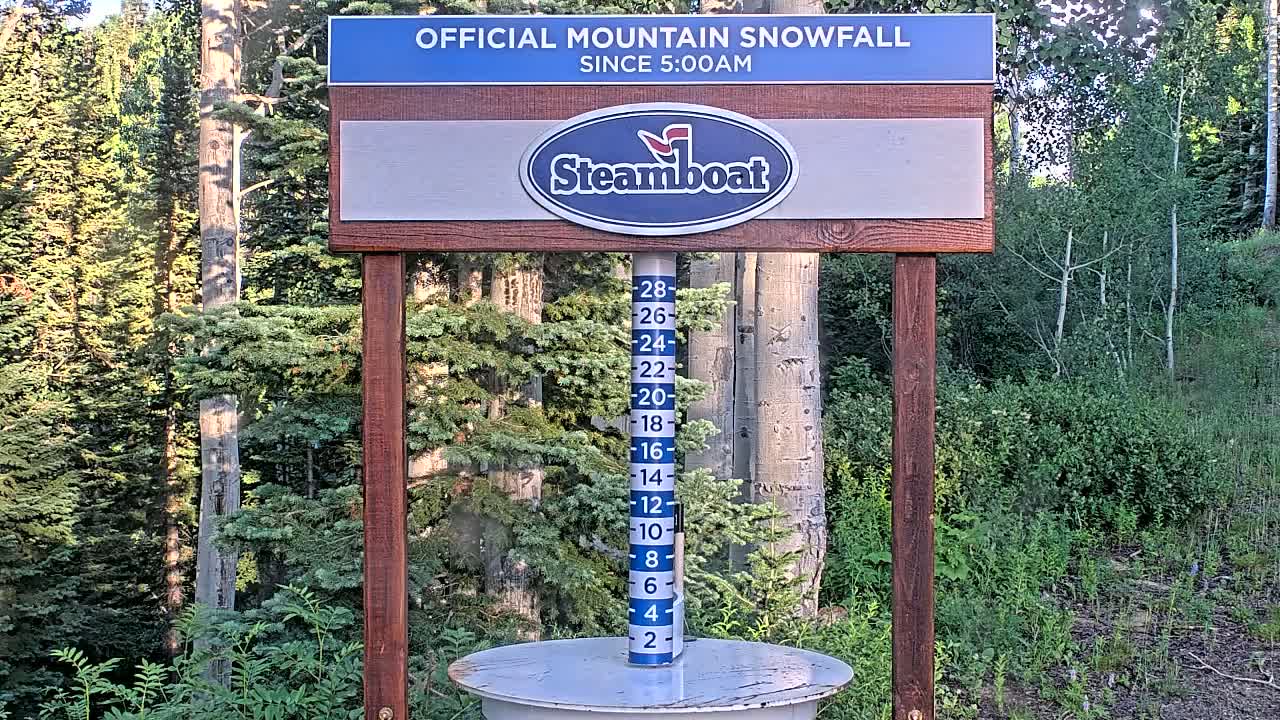 Steamboat Springs Mid-Mountain Snow Stake Live Cam - Steamboat Springs, Routt County, Colorado, USA