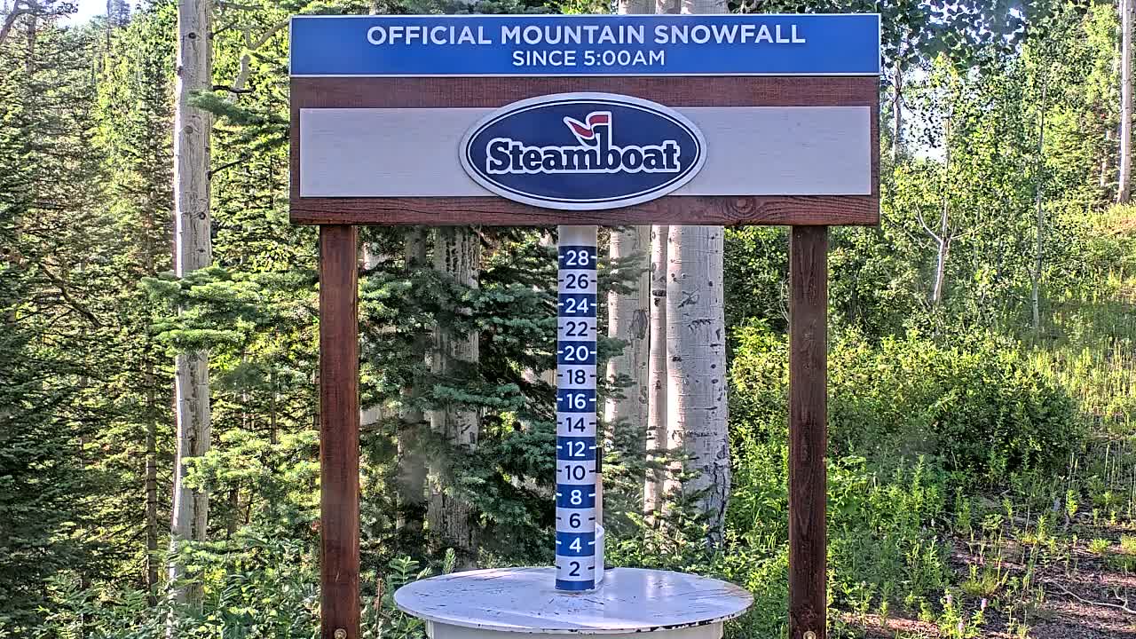 Steamboat Springs Mid-Mountain Snow Stake Live Cam - Steamboat Springs, Routt County, Colorado, USA