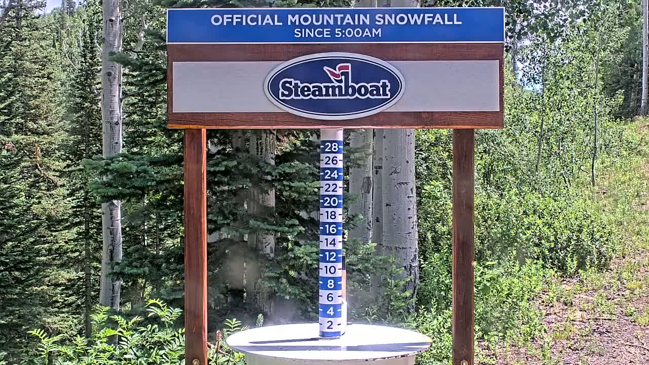 Steamboat Springs Mid-Mountain Snow Stake Live Cam - Steamboat Springs, Routt County, Colorado, USA