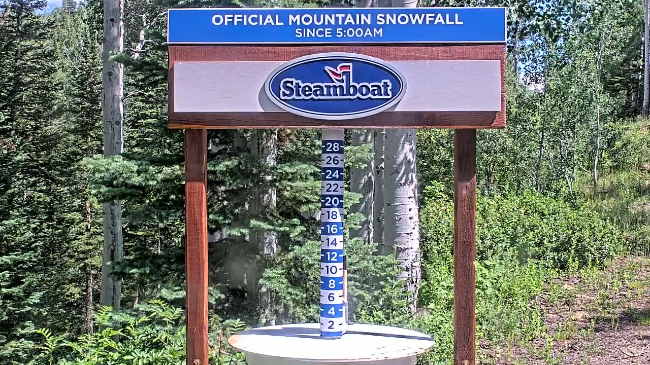 Steamboat Springs Mid-Mountain Snow Stake Live Cam - Steamboat Springs, Routt County, Colorado, USA
