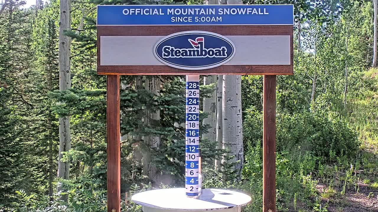 Steamboat Springs Mid-Mountain Snow Stake Live Cam - Steamboat Springs, Routt County, Colorado, USA