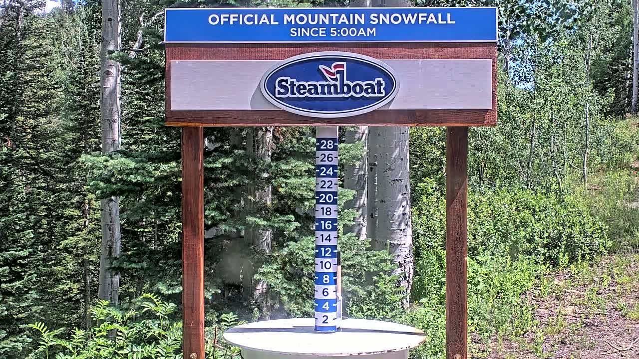 Steamboat Springs Mid-Mountain Snow Stake Live Cam - Steamboat Springs, Routt County, Colorado, USA