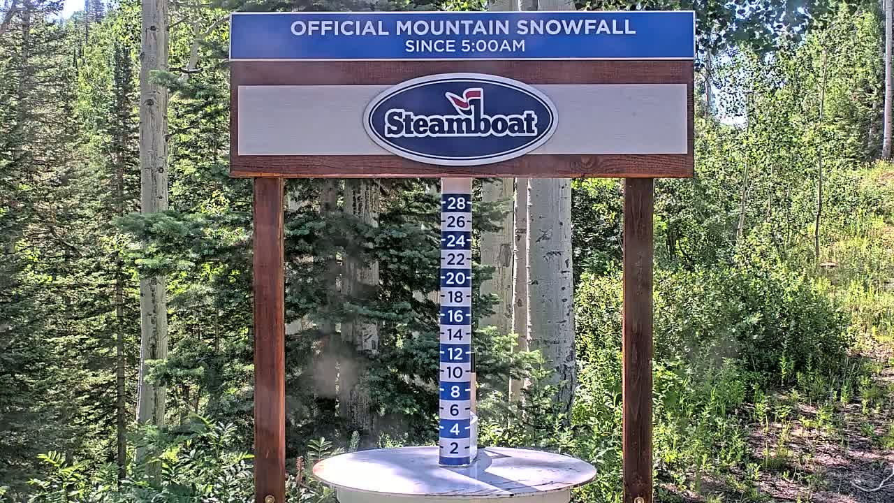 Steamboat Springs Mid-Mountain Snow Stake Live Cam - Steamboat Springs, Routt County, Colorado, USA