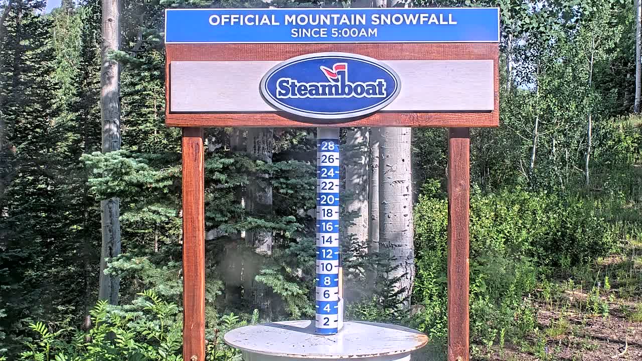 Steamboat Springs Mid-Mountain Snow Stake Live Cam - Steamboat Springs, Routt County, Colorado, USA