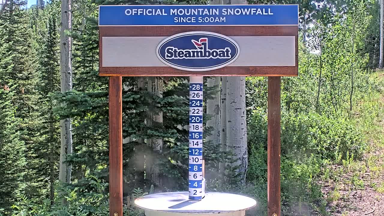 Steamboat Springs Mid-Mountain Snow Stake Live Cam - Steamboat Springs, Routt County, Colorado, USA