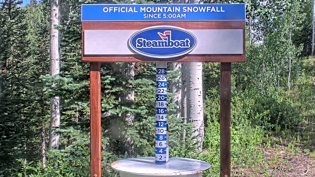 Steamboat Springs Mid-Mountain Snow Stake Live Cam - Steamboat Springs, Routt County, Colorado, USA