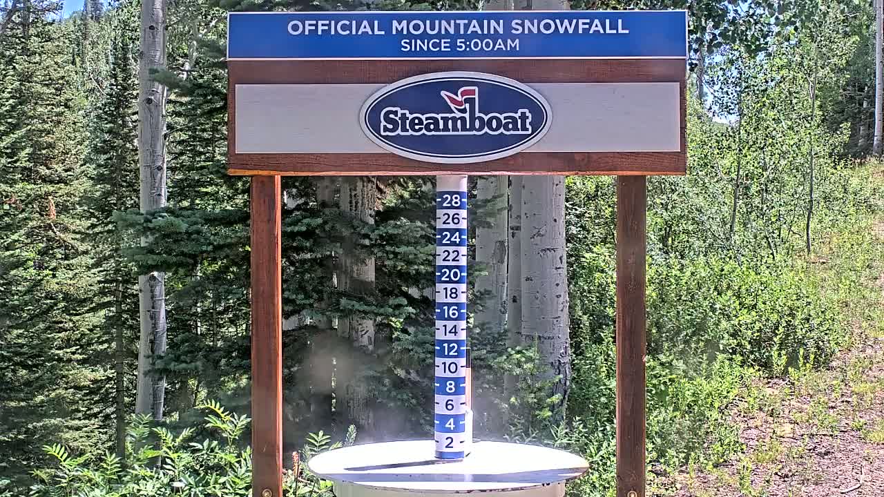 Steamboat Springs Mid-Mountain Snow Stake Live Cam - Steamboat Springs, Routt County, Colorado, USA