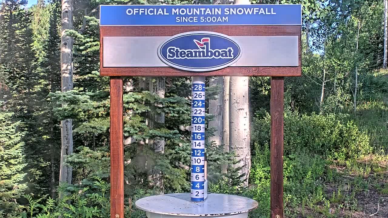 Steamboat Springs Mid-Mountain Snow Stake Live Cam - Steamboat Springs, Routt County, Colorado, USA