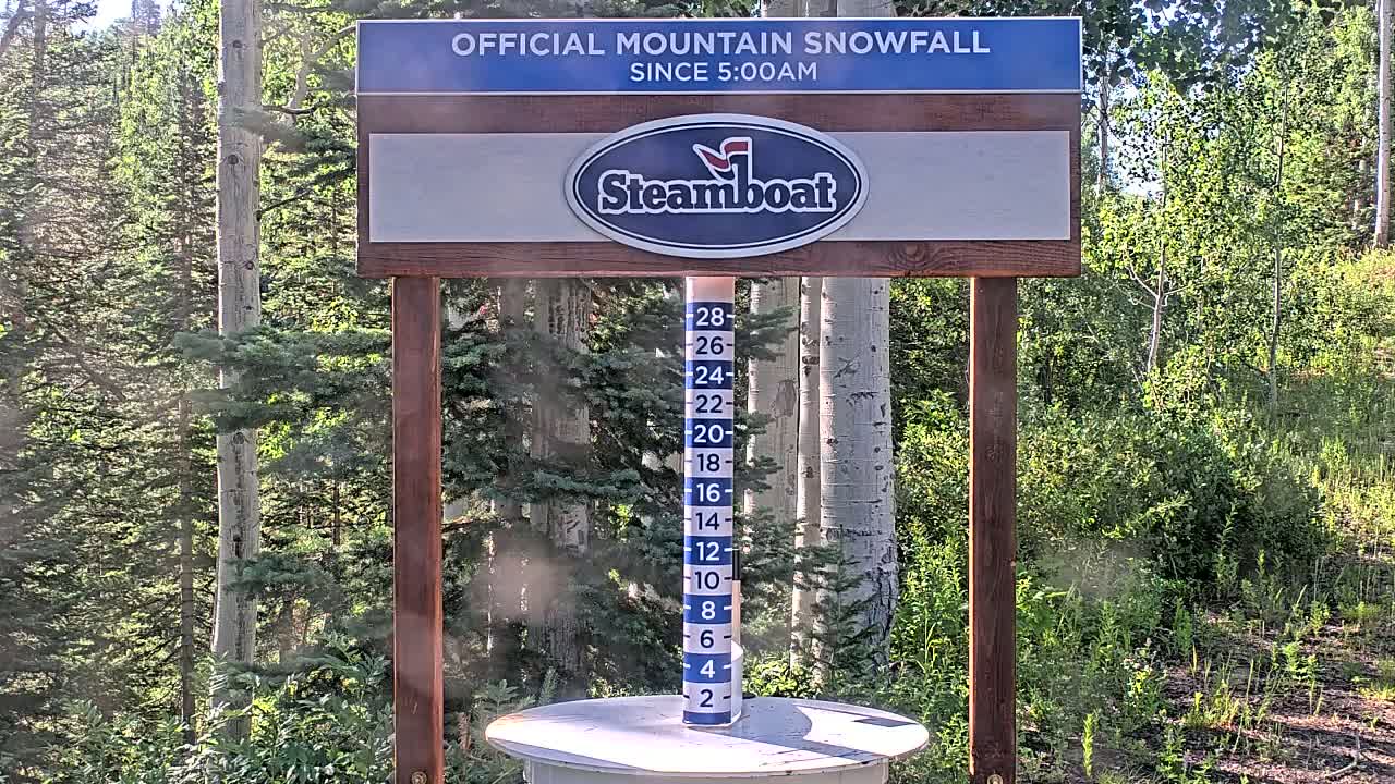 Steamboat Springs Mid-Mountain Snow Stake Live Cam - Steamboat Springs, Routt County, Colorado, USA