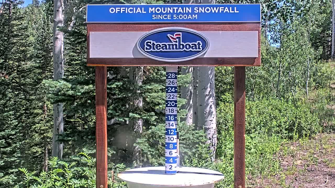 Steamboat Springs Mid-Mountain Snow Stake Live Cam - Steamboat Springs, Routt County, Colorado, USA