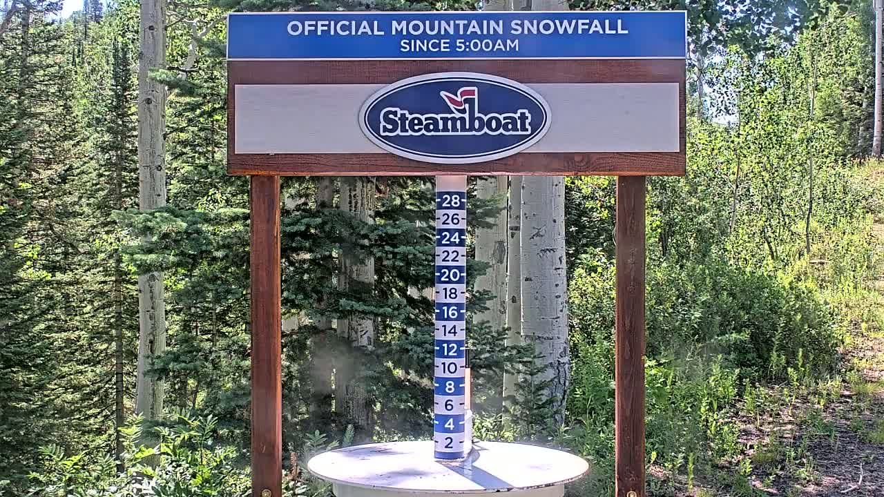 Steamboat Springs Mid-Mountain Snow Stake Live Cam - Steamboat Springs, Routt County, Colorado, USA