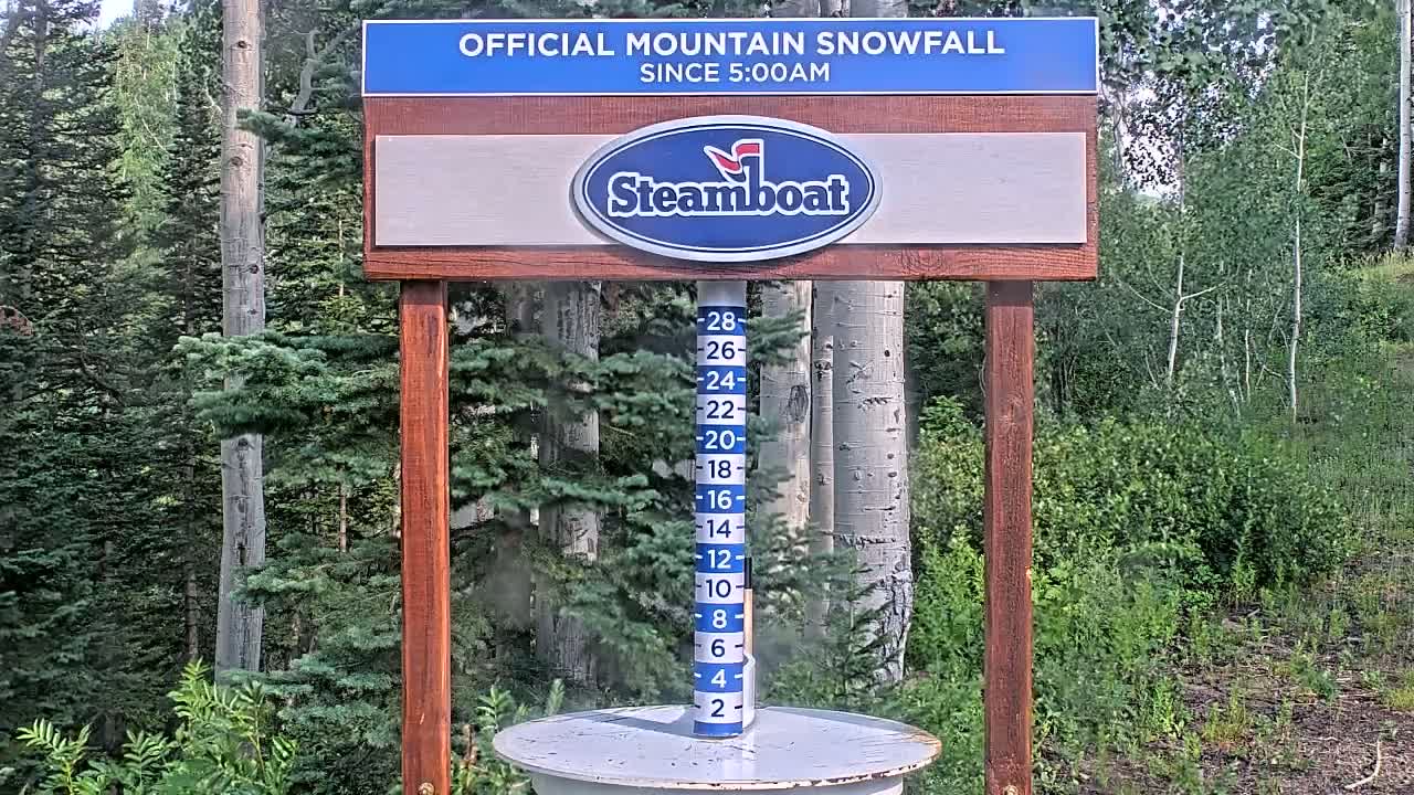 Steamboat Springs Mid-Mountain Snow Stake Live Cam - Steamboat Springs, Routt County, Colorado, USA