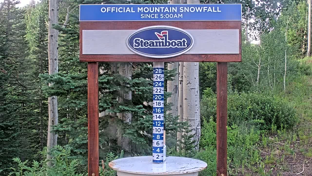 Steamboat Springs Mid-Mountain Snow Stake Live Cam - Steamboat Springs, Routt County, Colorado, USA