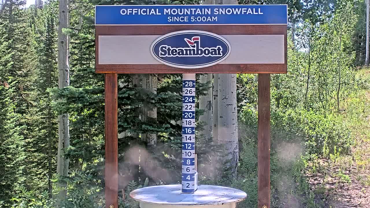 Steamboat Springs Mid-Mountain Snow Stake Live Cam - Steamboat Springs, Routt County, Colorado, USA