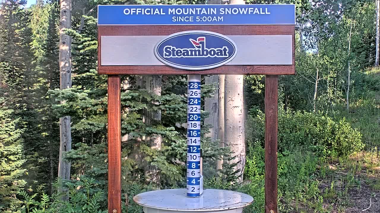 Steamboat Springs Mid-Mountain Snow Stake Live Cam - Steamboat Springs, Routt County, Colorado, USA