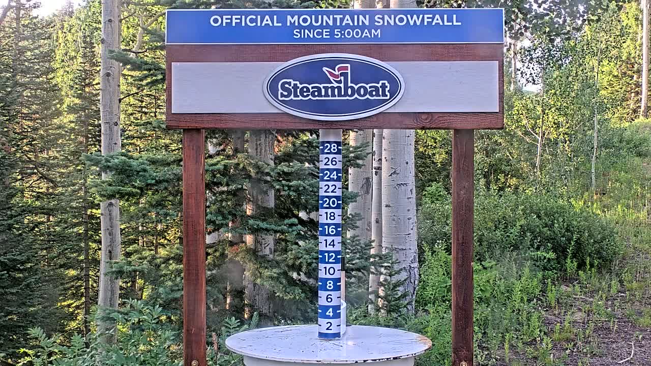 Steamboat Springs Mid-Mountain Snow Stake Live Cam - Steamboat Springs, Routt County, Colorado, USA
