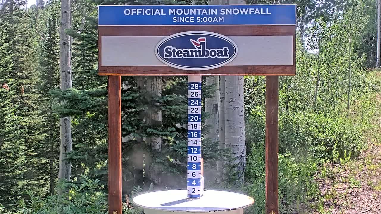 Steamboat Springs Mid-Mountain Snow Stake Live Cam - Steamboat Springs, Routt County, Colorado, USA