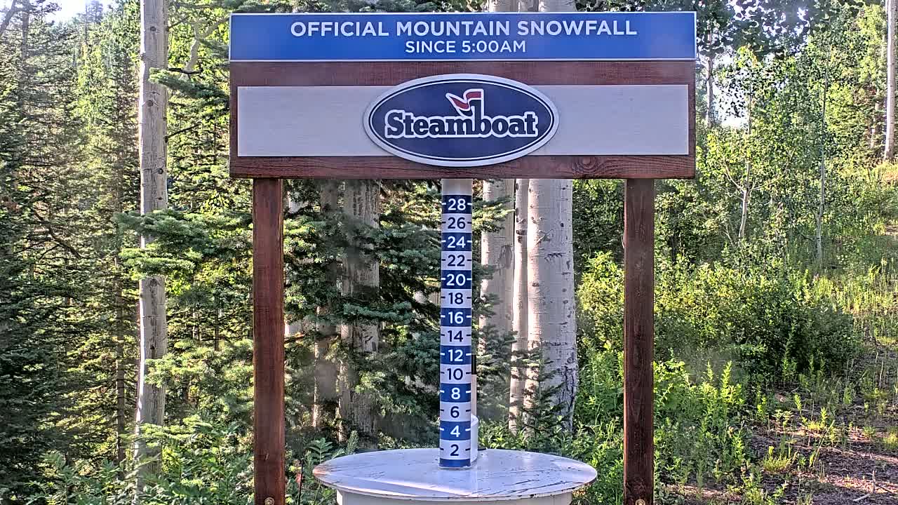 Steamboat Springs Mid-Mountain Snow Stake Live Cam - Steamboat Springs, Routt County, Colorado, USA