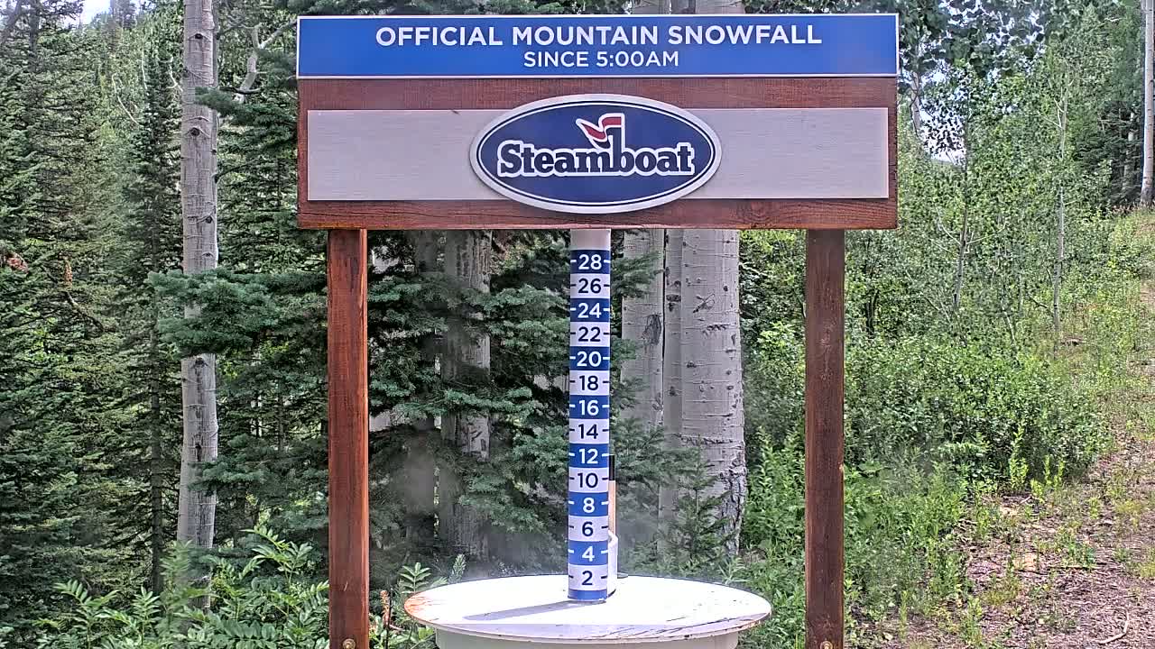 Steamboat Springs Mid-Mountain Snow Stake Live Cam - Steamboat Springs, Routt County, Colorado, USA