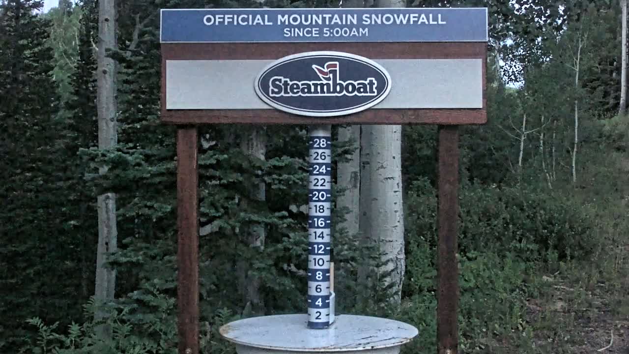 Steamboat Springs Mid-Mountain Snow Stake Live Cam - Steamboat Springs, Routt County, Colorado, USA