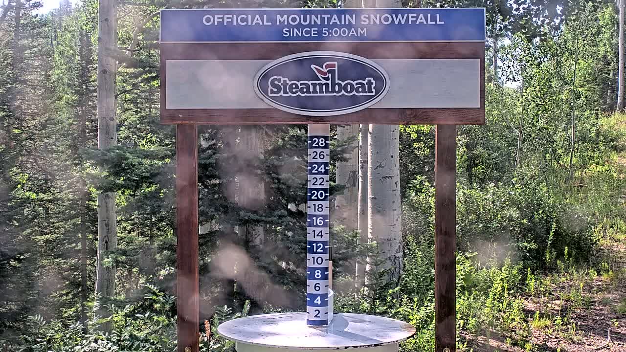 Steamboat Springs Mid-Mountain Snow Stake Live Cam - Steamboat Springs, Routt County, Colorado, USA